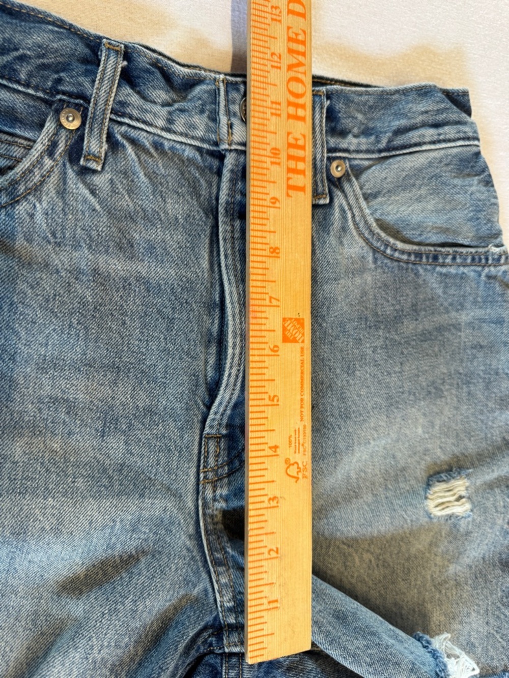 Everlane Denim Shorts Womens 27 High Rise Distressed Cutoff Jean Shorts - Picture 6 of 8